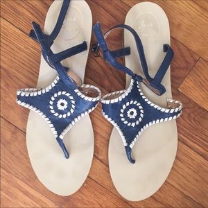 Jack Rogers Navy & Gold Sandals